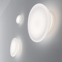 three round lights are on the wall