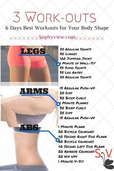 6 Days Best Workouts for Your Body Shape: Legs, Arms, Abs Workout! Full Body Workouts, Lose Lower Belly Fat, Ab Workouts, Diet Vegetarian