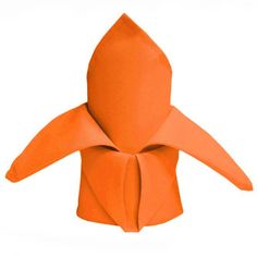 an origami bird made out of orange paper