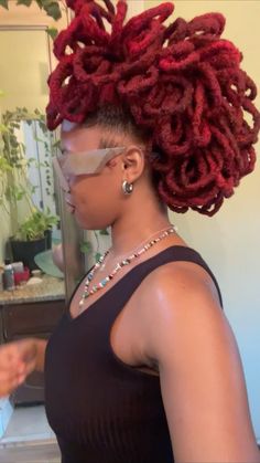 @its._.dimples on instagram Holiday Loc Styles, Loc Pinup Styles For Women, Thick Loc Styles, Creative Loc Styles, Pinup Loc Styles, Tracks Hair, Valentines Loc Styles, Thick Locs Styles, Dreadlocks Pinup Styles