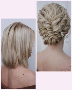 Updo For Hair With Layers, Asymmetrical Updo Medium Hair, Short Hair Low Updo Wedding, Short Hair Wedding Updo The Bride, Short Bridal Updo Hairstyles, Short Hair Low Updo, Short Hair Low Bun Wedding, Short Hair Updos For Wedding, Short Hair Upstyles