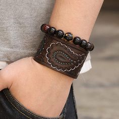 Stylish Leather Cuff. Available In Both Colors. Double Snap Closure. Bohemian Black Cuff Bracelet, Casual Brown Cuff Bracelet As Gift, Casual Brown Cuff Bracelet As A Gift, Adjustable Brown Cuff Bracelet, Vintage Brown Cuff Bracelet, Viking Skull, Stainless Steel Cross Pendant, Vintage Pendant Necklace, Silicone Wedding Rings