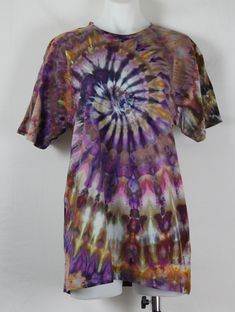 Tie dye Men's Large T shirt - Dark Jewels (2) Large T Shirt, Indie Festival, Tie Dye Men, Ice Dye, Long Sleeve Tee Shirt, Long Sleeve Tee Shirts, Hippie Style, Tie Dye Top