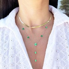 The lariat clover necklace is our go-to piece to add to any look! Available in several gemstone options. Dress it up with a cocktail dress & heels, or dress it down with your comfiest loungewear. Either way, you'll be classic chic! 14K Yellow Gold6 Mini Malachite Clovers Measuring: 7 millimeters - 0.25 inch1 Small Malachite Clover Measuring: 10 millimeters - 0.40 inchAdjustable chain length: 15.5-17.5 inchesLariat drop measures: 2.25 inchesThis piece is identical on both sides Lobster Clasp Dress Heels, Turquoise And Gold, Clover Necklace, Diamond Charm, Classic Chic, Lariat Necklace, Gemstone Bracelets, Dress And Heels, Personalized Necklace