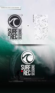 the logo for surf rec is shown above an image of a wave