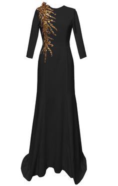 Nottingham Evening Gown with Sleeves Elegant gown with sequins cascading in the front and back bodice High quality tailored floor length gown -3/4 sleeves - Round neckline - matte Italian crepe fabric - Fully lined with satin lining - invisible zipper in the back - Meticulously handcrafted in the USA - Please allow up to 10 business days processing time. If you need it sooner. Please contact us. - This item is made upon order and is non-returnable. Please refer to our size chart before placing an order. Chart is in US size. Evening Satin Gown With Sequins, Party Evening Dress With Fitted Bodice And 3/4 Sleeve, Elegant Fitted Gown With 3/4 Sleeves, Elegant Satin Gown With Sequins, Fitted Bodice Gown With 3/4 Sleeves, Fitted Evening Maxi Dress With 3/4 Sleeves, Fitted Gown With 3/4 Sleeve For Party, Fitted Gown With 3/4 Sleeves For Gala, Fitted 3/4 Sleeve Gown For Gala