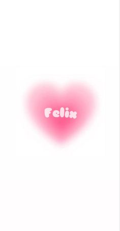 a pink heart with the word felix written in white on it's side