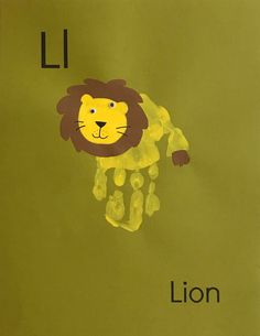 a drawing of a lion with the letter l on it