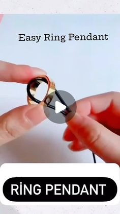 someone is holding a pair of scissors in their hand with the words ring pendant on it