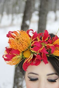 Big Flower Crown, Lakeside Montana, Pin Cushion Protea, Gloriosa Lily, Flowers Winter, Photography Things, Vibrant Florals, Gardening Inspiration, March Wedding