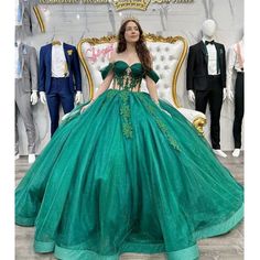 Emerald Green Quinceanera Dresses Ball Gown Puffy Beaded Sweet 16 Princess Party.  "This pin contains affiliate links, which means I may earn a commission at no cost to you extra for you". 
#affiliate #advertising" Emerald Green Ball Gown, Emerald Green Quinceanera Dresses, Green Quince Dress, Green Quinceanera Dresses, Green Quinceanera, Xv Dresses, Green Ball Gown, Sweet 16 Dress, Chic Garden