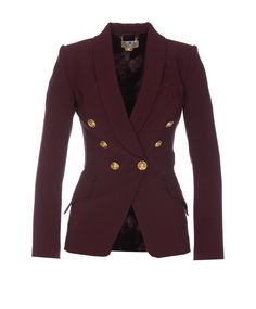 Elisabetta Franchi red blazer, buttons closure, embroidered logo, V-neck, reverso detail, long sleevesComposition: 96% Polyester, 4% Elastane Gucci Luxury Double-breasted Blazer, Luxury Gucci Double-breasted Blazer, Luxury Red Double-breasted Blazer, Luxury Double-breasted Red Blazer, Luxury Tailored Red Blazer, Luxury Gold Double-breasted Blazer, Luxury Red Blazer With Welt Pockets, Luxury Double-breasted Blazer With Belted Cuffs, Luxury Red Blazer With Hidden Button Closure