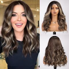 Lace Front Natural, Engagement Hair, Haircut 2023, Glossy Skin, Curly Hair Fade, Long Wavy Wig, Shower Hair, Engagement Hairstyles, Blonde Highlight