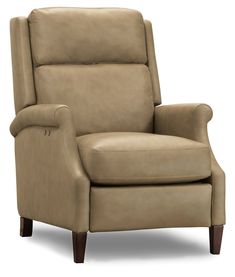 American Home Furniture | Hooker Furniture - Allie Power Recliner Hooker Furniture Living Room, Brown Legs, Living Room Collections, Leather Recliner, Arm Chairs Living Room, Hooker Furniture, Power Recliners, Living Room Chairs, Quality Furniture