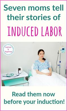 a woman laying in bed with the words, seven moms tell their stories of reduced labor