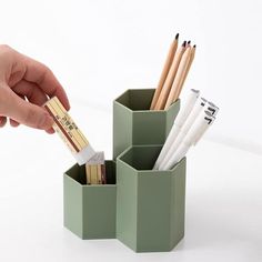 Amazon.com: Saikvi Pen Holder for Desk Pens Cup Pencil Organizer for Desk for Office Supplies/Colleage/Home (Green, 3-type) : Office Products Cute Desk Organization, Dressing Table Organisation, Pencil Holders For Desk, Pencil Cup Holder, Green Pencil, Art Supply Organization, Pencil Organizer, Pencil Storage, Úložný Box