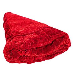 a red blanket is folded on top of each other