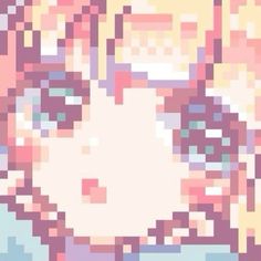 an image of a pixelated face in pastel colors