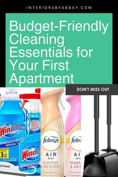 Budget Friendly Cleaning Essentials For Your First Apartment with Tips New Home Essentials