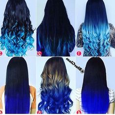 Black To Brown Ombre Hair, Exotic Hair Color, Hair Colorful, Blue Ombre Hair, Dip Dye Hair, Hair Color Underneath, Brown Ombre Hair, Hair Color Options, Nails Yellow