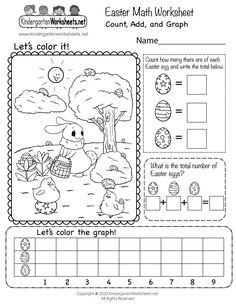 an easter math worksheet for kids