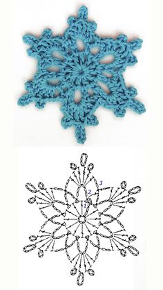 an image of two crocheted snowflakes on the left and right side