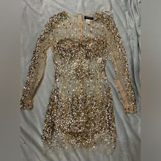 Beautiful Dress, I Just Have Nowhere To Wear It, Was Worn Once For My Bachelorette Party. Also Seen On Katy Perry And Paris Hilton Jovani Dresses, Embellished Gown, Paris Hilton, Gold Dress, Katy Perry, Beautiful Dress, Ever After, Sheath Dress, Bachelorette Party