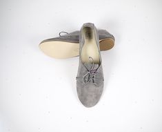 "These Oxfords Shoes are 100% in Gray Leather and 100% Handmade Soft Laced up Flats Shoes These cute flat shoes are very soft and the lace up to adjust the perfect fitting, you will look gorgeous when wearing them! ► Made to order low heel oxfords, I will be delighted to personally handcraft a pair especially for you! ► Upper in buttery in Gray Soft Italian Leather Suede ► Available in so many colors, browse thru my shop and let me know the color you prefer, https://www.etsy.com/shop/elehandmade Flat Suede Lace-up Shoes With Rubber Sole, Spring Suede Lace-up Shoes With Flat Heel, Spring Suede Lace-up Flat Heel Shoes, Elegant Flat Lace-up Shoes With Rubber Sole, Elegant Spring Suede Lace-up Shoes, Chic Lace-up Shoes With Rubber Sole And Flat Heel, Cute Flat Shoes, Heel Oxfords, Oxfords Shoes