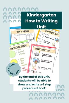 the book is titled how to writing unit by students will be able to draw and write a 4 step procedure