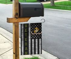 a mailbox with an american flag on it