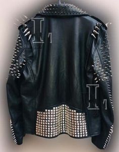 Handmade leather jackets in white, pink, and black with studded accents are perfect for any season and occasion, perfect for biker style #leatherjacket #handmade #studded #bikerstyle #womensfashion #Winter #Leather #Belted #AllSeasons #Pakistan Fall Alternative Fashion Spiked Outerwear, Fall Rock Style Leather Jacket With Spikes, Rocker Outerwear With Spikes For Fall, Alternative Studded Fall Outerwear, Alternative Studded Outerwear For Fall, Punk Winter Outerwear With Studs, Winter Punk Studded Outerwear, Rock Style Spiked Leather Jacket For Winter, Rock Style Leather Jacket With Spikes For Winter