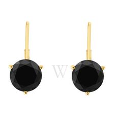 1/2 carat round black diamond 14k solid yellow gold martini leverback earrings for women's . There are 2 round black diamond in this earrings having total weight 0.50 carat, 0.25 carat each stone. Clarity of the black diamond is I1-I2. This black diamond earrings comes with a free gift box. This is perfect gift for someone you loves. Maulijewels Ladies Earrings. Martini Earrings series. SKU: MMSL50-YB-K. Color: Yellow. Metal Type: Yellow Gold. Metal Stamp: 14k. Metal Weight: 0.7g. Gem stone type: Black Diamond. Stone weight: 0.25ct. Number of stones: 2. Stone clarity: I1-I2. Stone shape: Round. Stone color: Black. Earrings style: Drop/Dangle. Maulijewels 1/2 Carat Black Diamond Womens Three Prong Set Martini Leverback Earrings In 14K Solid Yellow Gold. Martini Earrings, Black Diamond Earrings, Fine Pens, Cheap Gifts, Leverback Earrings, Fragrance Gift Set, Black Earrings, Gem Stone, Diamond Stone