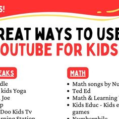 an advertisement for kids's video games with the words great ways to use youtubetube