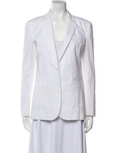 Lanvin BlazerWhitePointed CollarSlit Pockets & Button ClosureDesigner Fit: Jackets by Lanvin typically fit true to size. Lanvin Polymid Coat, Lanvin, Blazer, Silk, Tags, Clothes For Women, Clothes