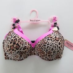 New With Tags Retail Price $48.00 Underwire 3 Row 3 Hook N Eye Leo/Pnk Questions? Leave A Comment Below! Mcbling Plus Size, Cute Bras Aesthetic, Juicy Couture Aesthetic, Y2k Stuff, 2000s Stuff, Mcbling Fashion, 2000s Girl, 2000s Outfit, Trashy Y2k