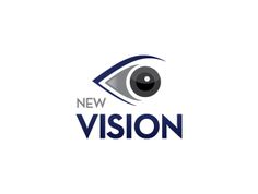 the new vision logo with an eye looking into it's left side, on a white background