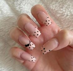 Pink French Nails, Dot Nails, Polka Dot Nails, Pink French, Dots Nails