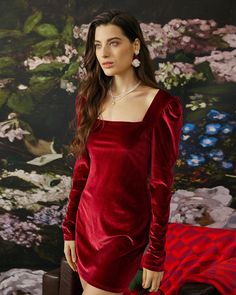 The Velvet Square Neckline Bodycon Dress – rihoas Square Neck Velvet Dress, Velvet Bodycon Dress, Velvet Mini Dress, Red Velvet Dress, Red Bodycon Dress, Square Neck Dress, Gothic Beauty, The Velvet, Mini Velvet Dress