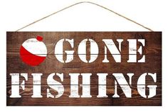 12.5 MDF Gone Fishing Sign - AP8293 - The Wreath Shop Fishing Wreath, Gone Fishing Sign, Fishing Sign, Ladybug Decorations, Watermelon Decor, Fishing Signs, Lake Signs, Great Gifts For Dad, Merry Christmas Sign