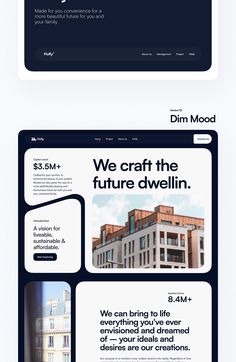 an image of a web page with the words, we craft the future d'wellin