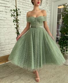 Mint Frost Midi Dress | Teuta Matoshi Prom Dress Glitter, Teuta Matoshi, Vintage Prom Dress, Dress Glitter, Special Occasion Gowns, Princess Prom Dresses, Bridal Jumpsuit, Vintage Prom, Prom Dresses Vintage