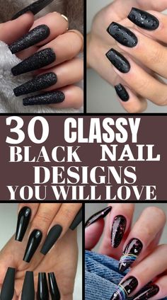 Looking for black nail designs? These black nails are great and you'll love them. Come try these black nail designs today. There are bright, dark, long, short, acrylic and many other black nail designs you'll love Bright Matte Nails, Black Dip Powder Nails Short, Classy Black Nails Short, Classy Dark Nails, Black Nail Designs Square, Black Gel Nails Short, Nail Designs Black, Black Nails Short, Classy Black Nails