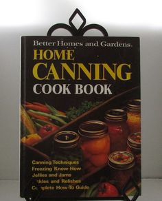 "Canning techniques, Freezing Know-how, Jellies and Jams, Pickles and Relishes, Complete how-to guide."  Published by Better Homes and Gardens in 1973.  Medium large slim hardback very good used book condition.  No dust jacket as published.  96 pages.  A canning cookbook classic.  1973 copyright.  BookcooksEtc specializes in vintage and collectable cookbooks. Garden Canning, Ball Blue Book, Home Canning, Jelly Recipes, Better Homes And Garden, Vintage Cookbooks, Homes And Gardens, Canning Recipes, Better Homes And Gardens