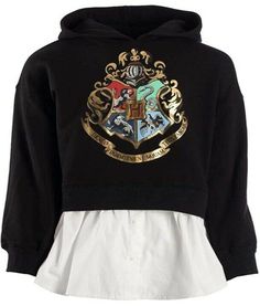 Brand new with the original tag. This is a YOUTH Girl's large.  MATERIAL - The Harry Potter Hoodie is made of comfortable, high quality material. SIZE - LArge OFFICIALLY LICENSED - The Harry Potter Girls Hoodie is officially licensed and 100% authentic. METALLIC PRINT GRAPHIC - The Harry Potter Girls Apparel features a large, colorful, metallic graphic of the Hogwarts Crest. CROPPED - The Harry Potter Hoodie is a cropped design with an attached white t-shirt bottom. Buy it now for only $34.99 FR Slytherin Clothes, Harry Potter Hoodie, Harry Potter Merch, Harry Potter Girl, Cute Harry Potter, Harry Potter Sweatshirt, Harry Potter Style, Harry Potter Shirts, Girls Hoodie