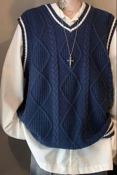 Light Academia Outfit Men, Sweater Vest Cropped, Vest Outfits Aesthetic, Academia Sweater, Light Academia Outfit, Outfit Vest, Vest Outfits Men, Cropped Sweater Vest