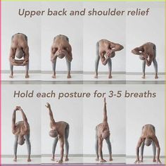 a series of pictures showing how to do an upside - down yoga pose with different postures