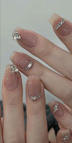 Gold Acrylic Nails, Nails Inspired, Wow Nails, Glitter Gel Nails, Blush Nails