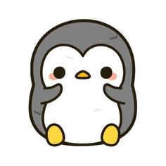 a cartoon penguin with its eyes closed