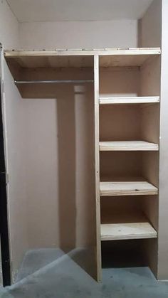 the closet is empty and ready to be put into place for painting or remodeling