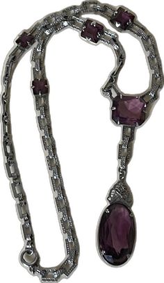 Ornate Amethyst Necklaces For Formal Occasions, Purple Vintage Filigree Necklace, Vintage Purple Filigree Necklace, Charm Holder Pendant, 1920s Necklace, Charm Holder, Filigree Necklaces, Laurel Burch, Jan 17